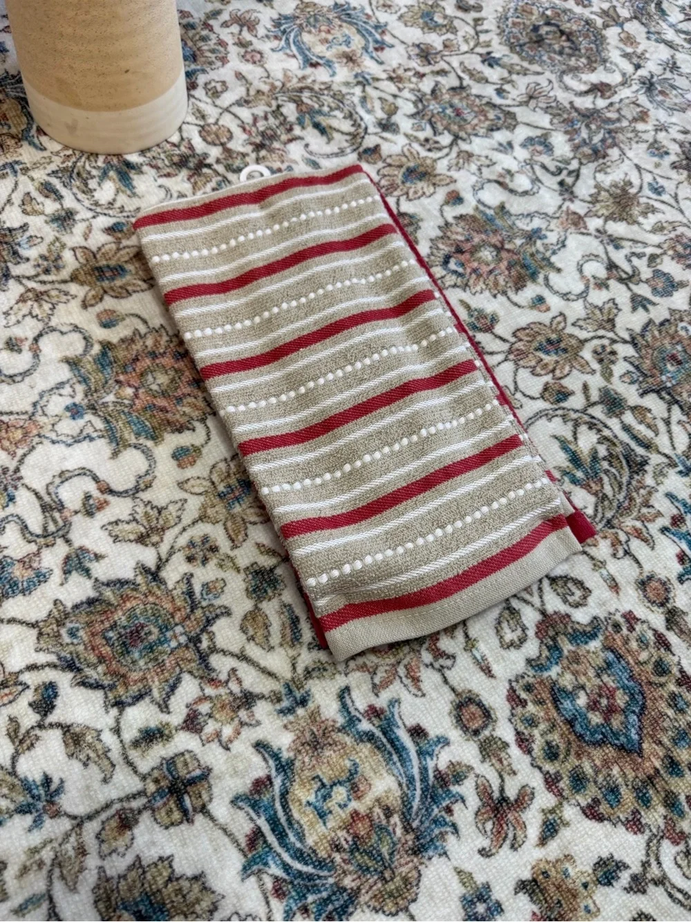 New Western Kitchen Towel Set-One Embroidered Cowboy Hat & One Stripe Towel